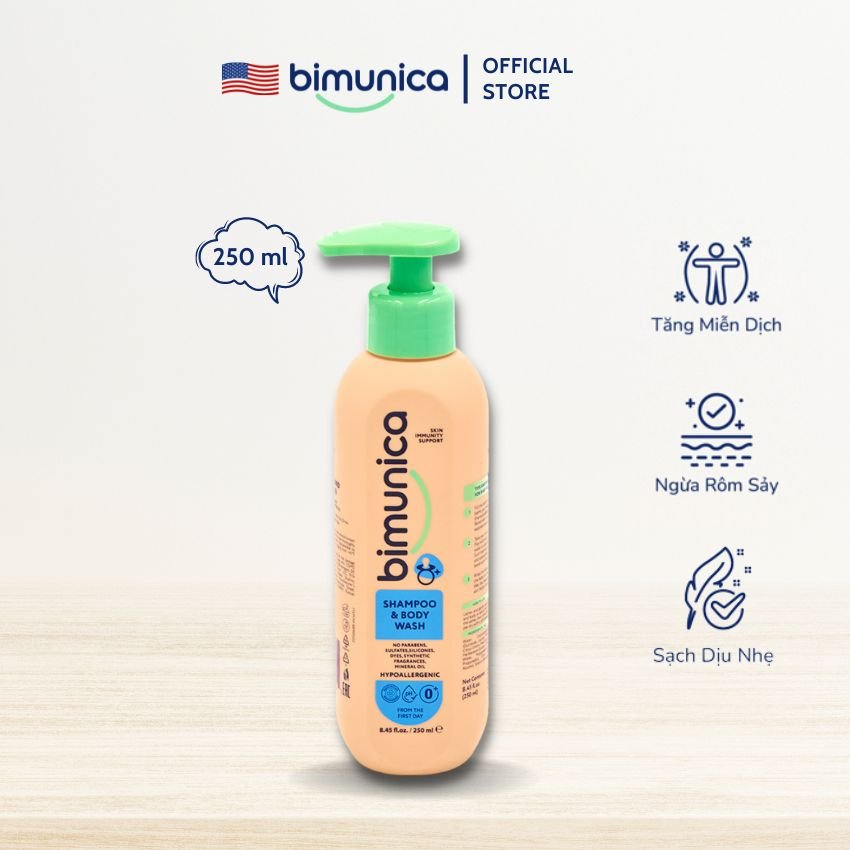 Combo Sữa tắm gội toàn thân Bimunica (250 ml) và Sữa dưỡng da Bimunica ...