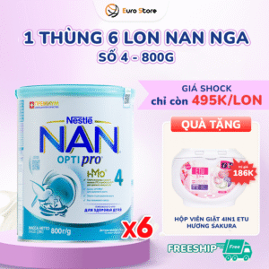 1 Thùng 6 Lon Sữa Bột Nan Nga Số 4 – 800g (Dành Cho Bé Từ 18 Tháng Tuổi)